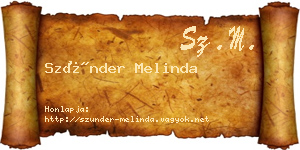 Szünder Melinda névjegykártya