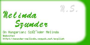 melinda szunder business card